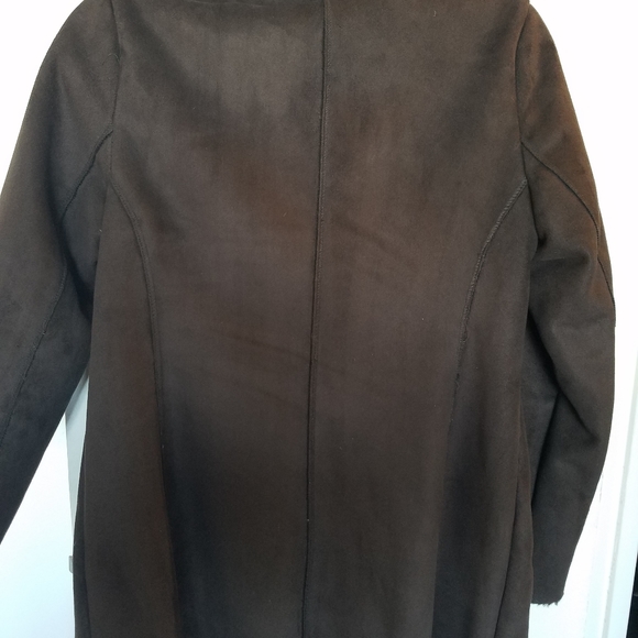 Brown faux shearling coat - Picture 5 of 8